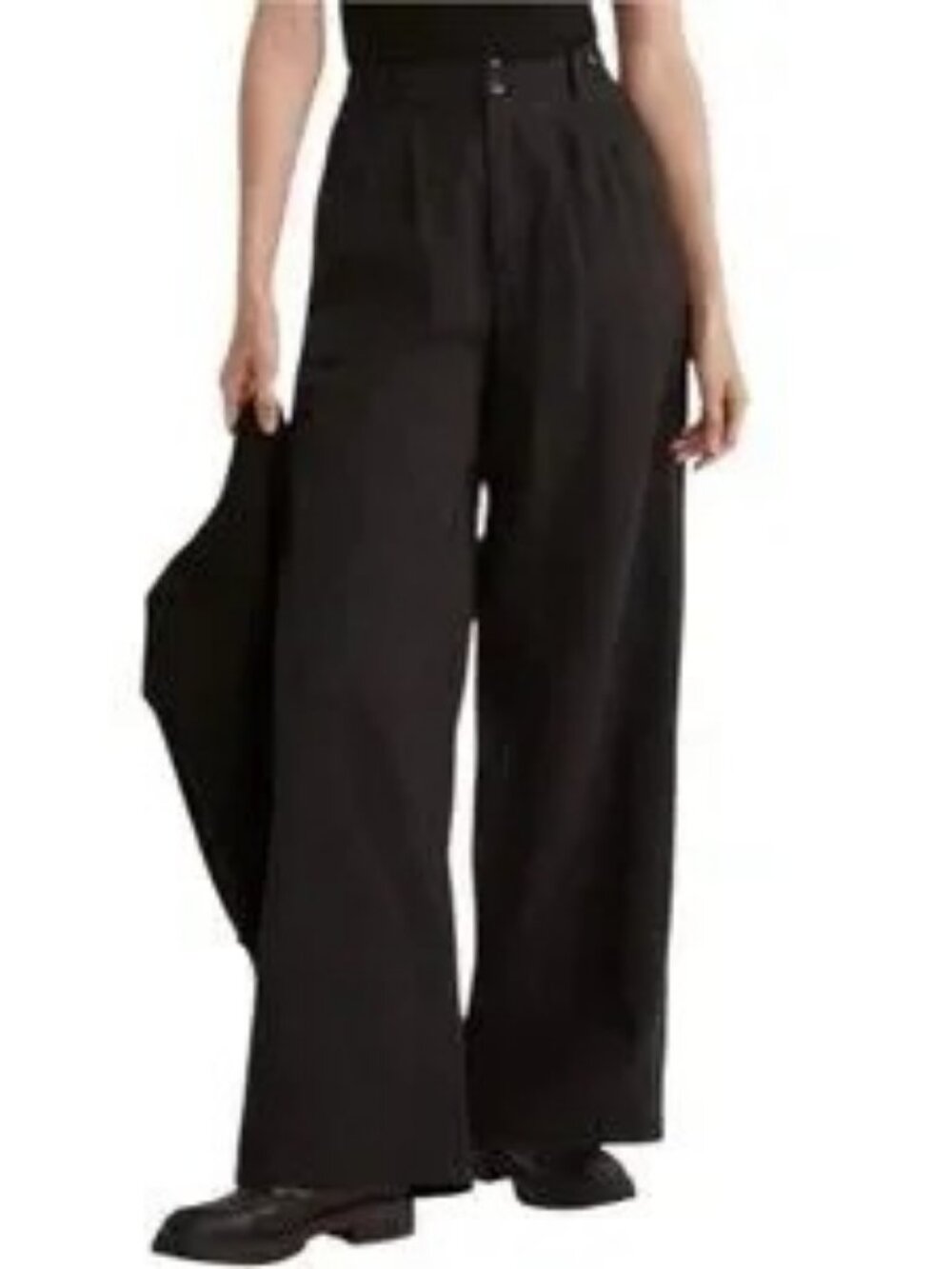 Madewell Harlow Wide Leg Pants Size 10 Work Trouser Black
